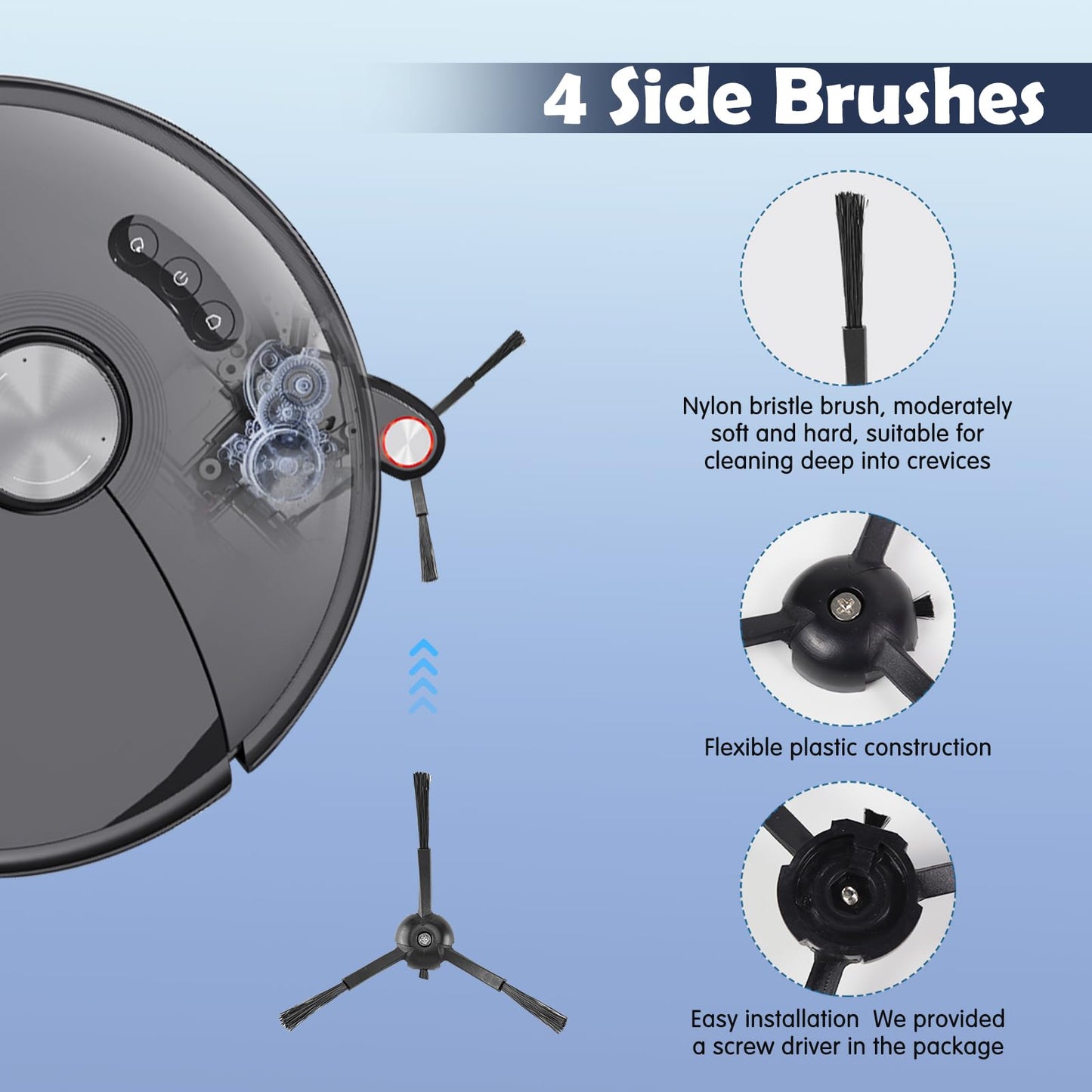 Accessories Kit Compatible with Roborock S8 Max/MaxV Ultra Robot Vacuum(24-Pack)