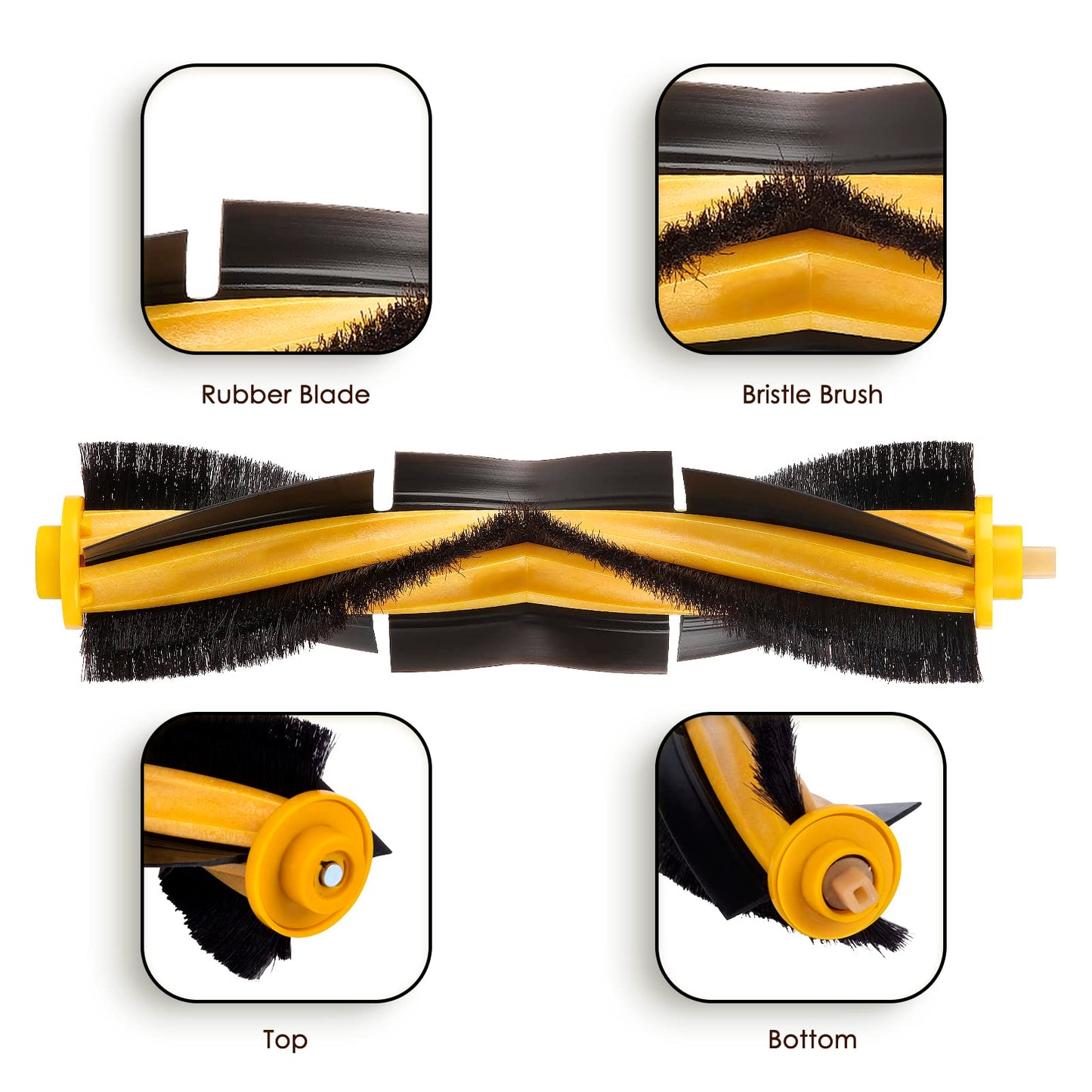 (3 Pieces) N10 Roller Brushes Main Brush Replacement Parts for Ecovacs DEEBOT OZMO N10 N10 Plus 920 950 T8 AIVI Max T9 T5 N5 N7 N8+ N8 Pro DX55 DX93 DJ65 Roller Brush