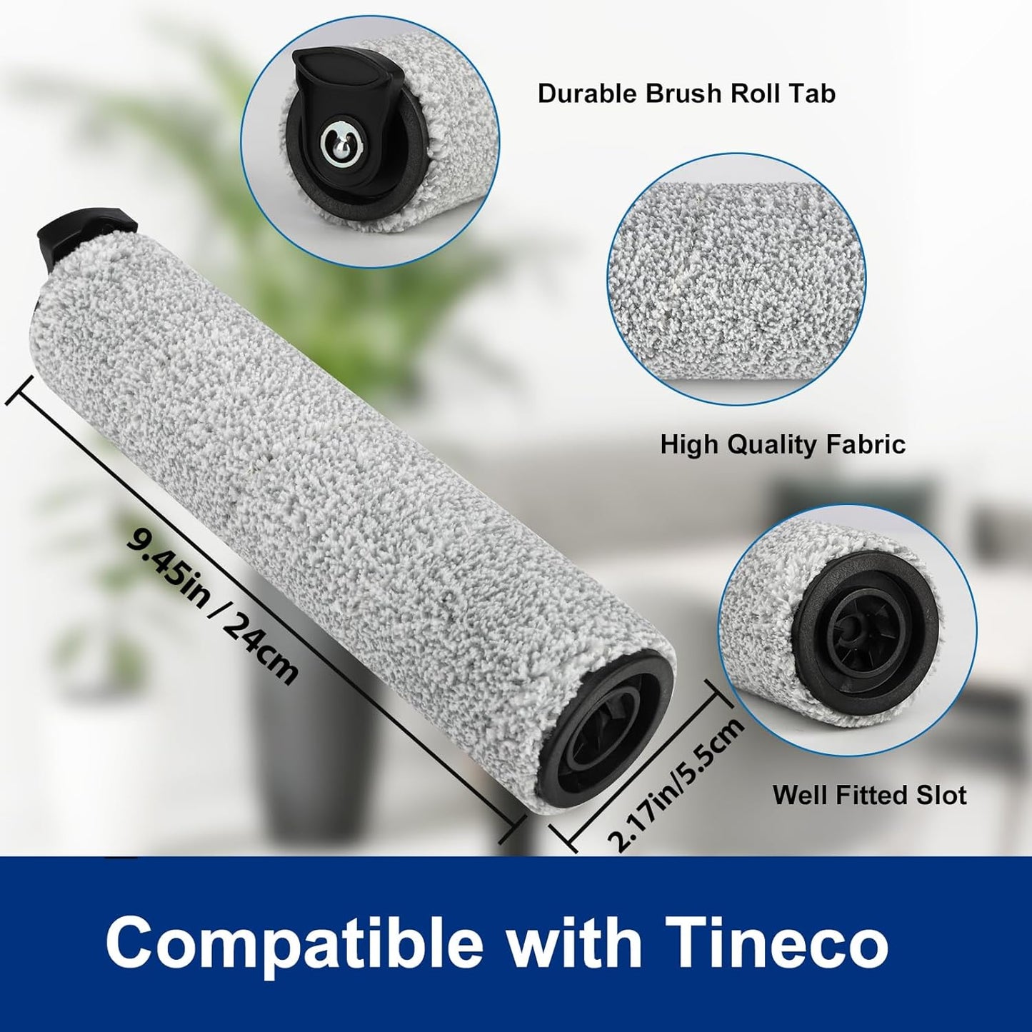 Ifloor3 Roller Brush Replacement for Tineco iFloor 3 and Floor One S3 Cordless Wet Dry Vacuum Cleaner, 2 Brush Roller, 2 HEPA Filters