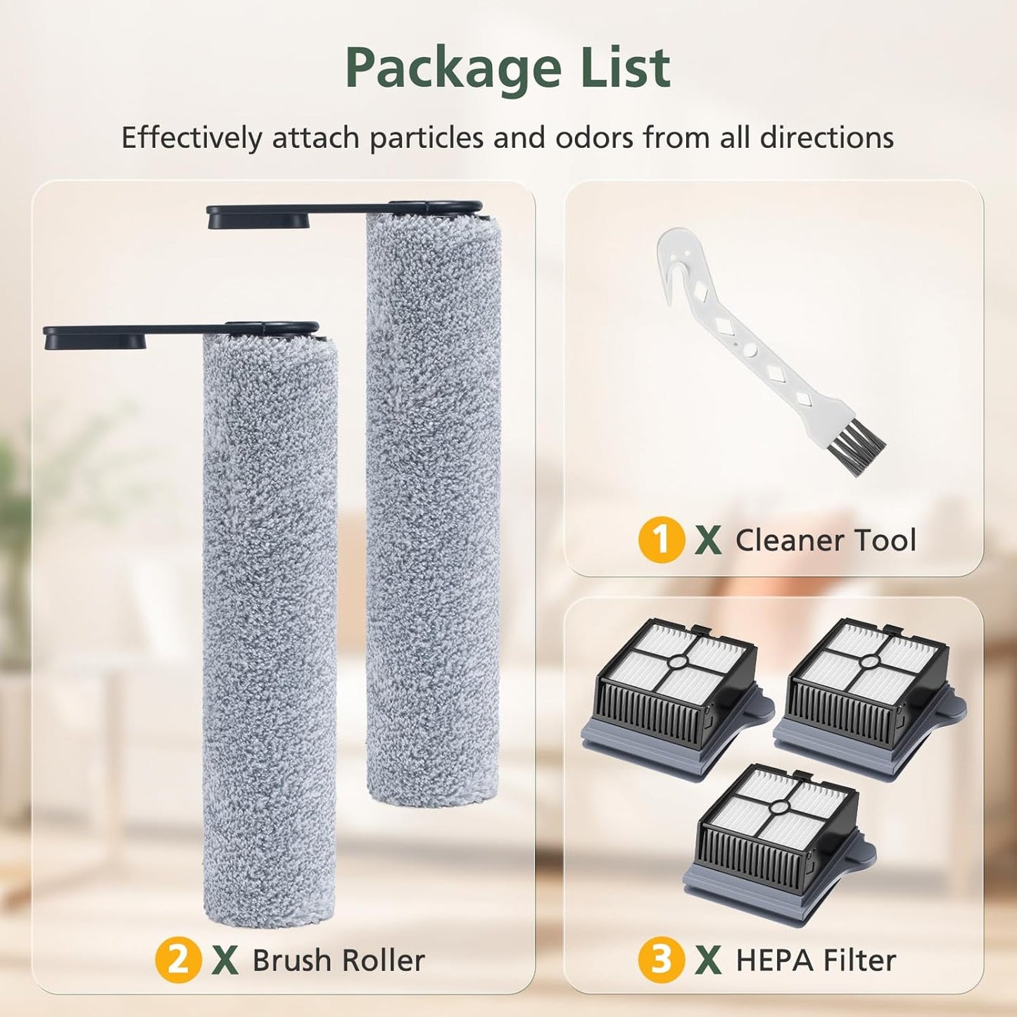 Version 1 - FW200300US S7 PRO Brush Roller and HEPA Filter Set Compatible with Tineco Floor ONE One S7 PRO Cordless Wet Dry Vacuum Cleaner, 2+3 Pack (NOT Fit Version 2 - FW221100US)