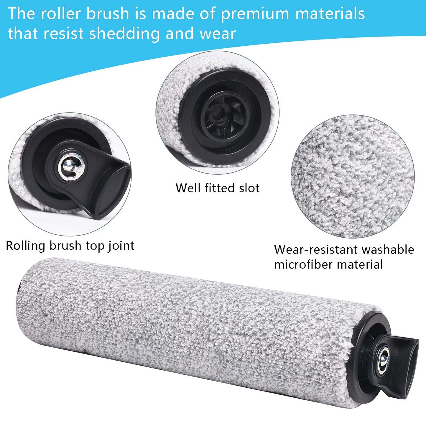 S5 Steam Roller Brush 2 Pack Brush Rollers and 2 Pack Vacuum HEPA Filters -Replacement for TINECO