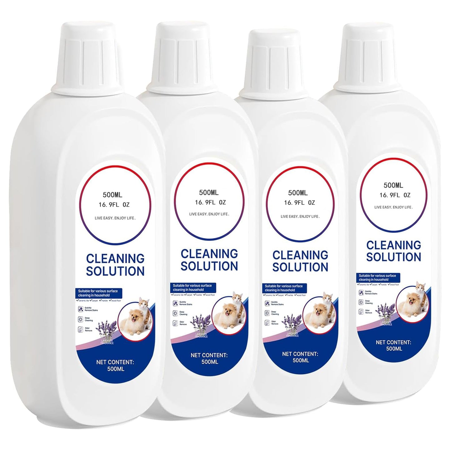 Floor Cleaner Lavender Scent Compatible with Tineco Cleaning Solution Refill, Deep Cleans Residue & Streak Free, Wet Dry Vacuum Mop Cleaners Solution for all Tineco FLOOR ONE & iFloor Series (4PCS)