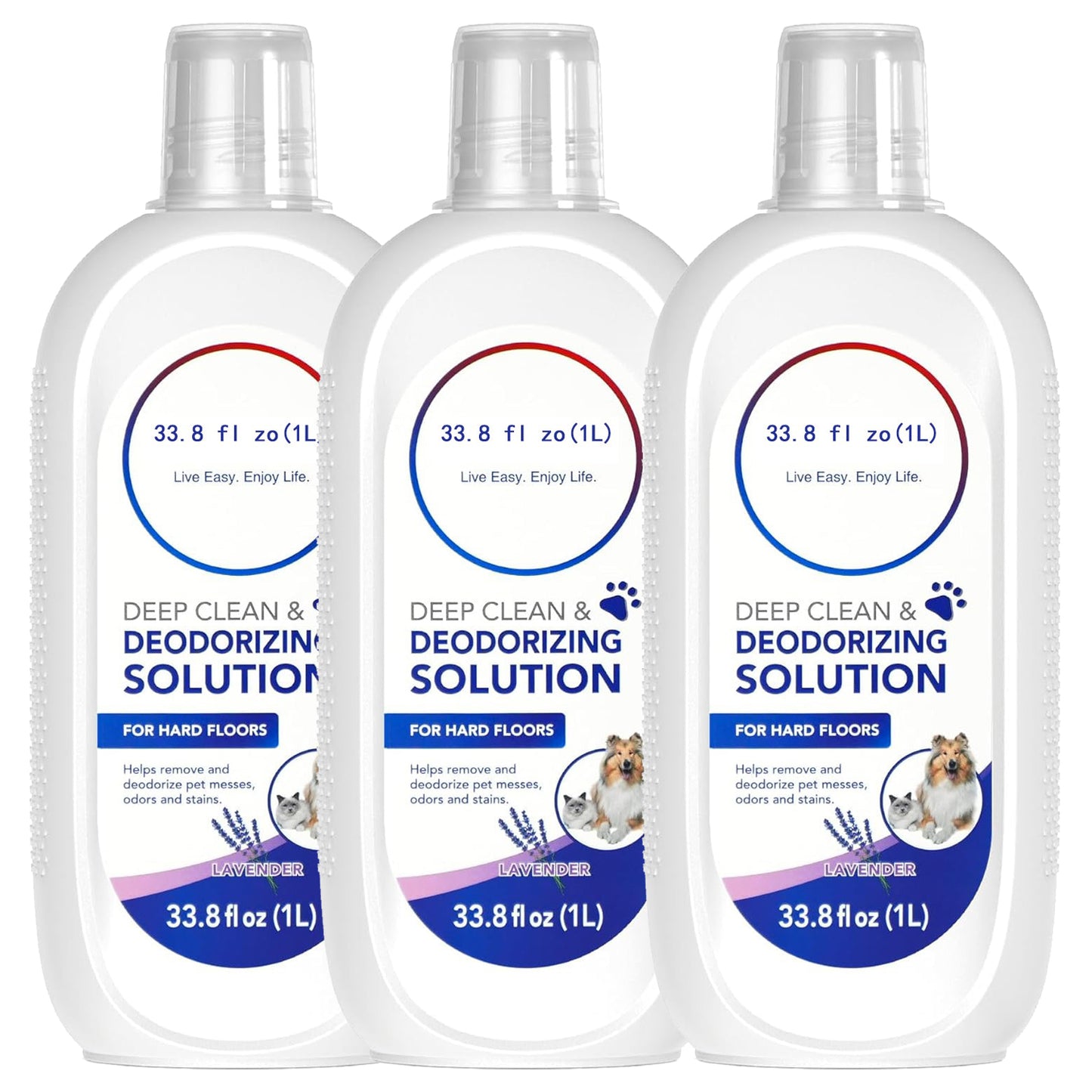 Tineco Floor Cleaning Solution 1L, Lavender Scent, Deep Cleans of Multiple Hard Floors for iFLOOR Series, FLOOR ONE S3 / S5 / S6 / S7 / S9 Artist Series Wet Dry Vacuum, EXCEPT Steam Machines (3pcs)