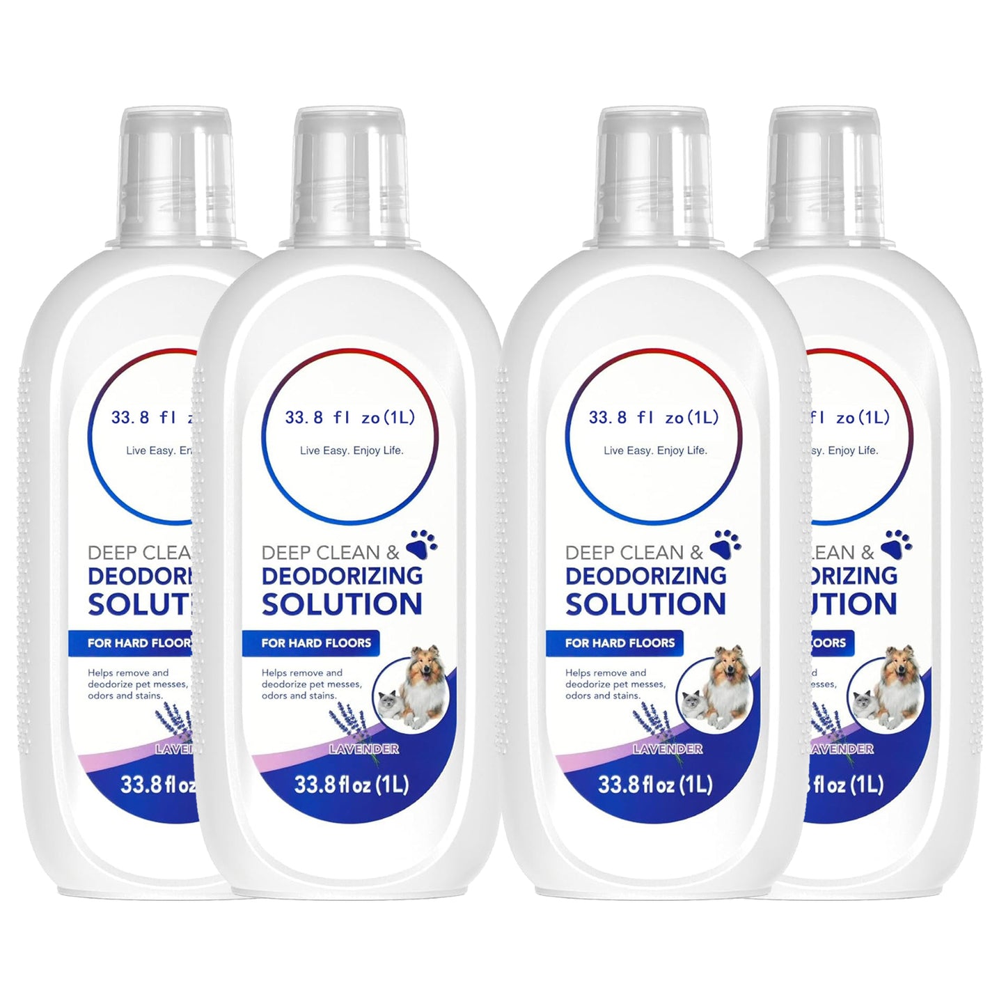 Tineco Floor Cleaning Solution 1L, Lavender Scent, Deep Cleans of Multiple Hard Floors for iFLOOR Series, FLOOR ONE S3 / S5 / S6 / S7 / S9 Artist Series Wet Dry Vacuum, EXCEPT Steam Machines (4pcs)