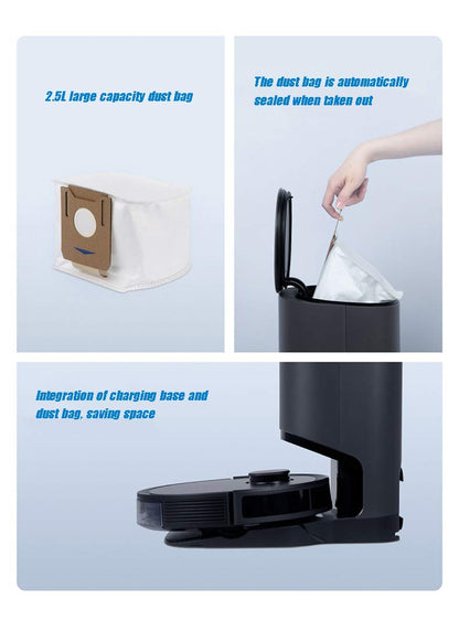 5 Pack Dust Bags For Yeedi K781+,For ECOVACS Deebot Ozmo T8, T8 Aivi, T8+ T8 AIVI+, T8MAX, N8 Pro Plus/N8 Pro, N8+ Plus, N8 Pro+, T9 AIVI T9 PRO T9 MAX DX93, DDX96, Vacuum Cleaner Parts