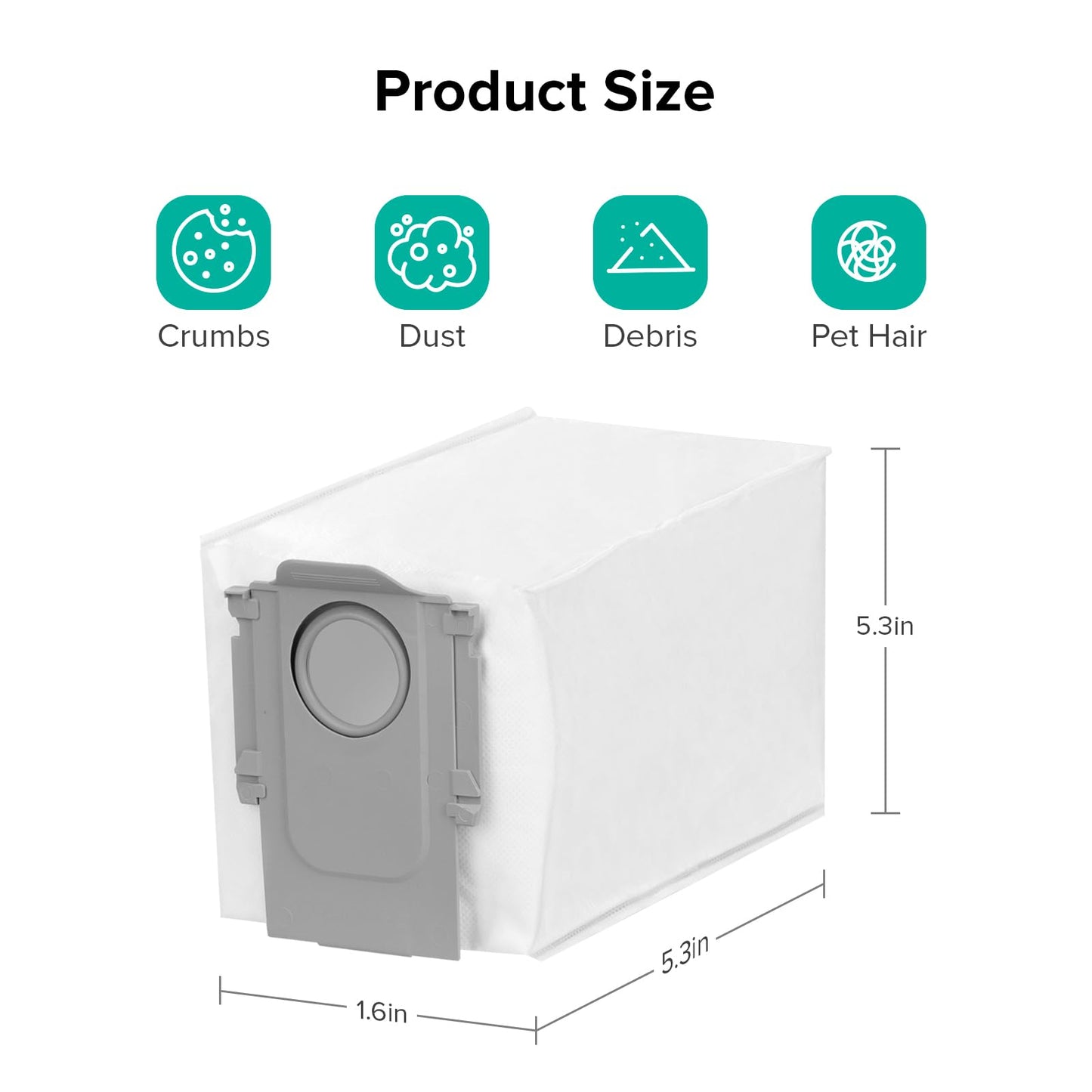 roborock 6 Packs Disposable Dust Bags for QRevo series S8MaxVUltra, S8MaxUltra, QrevoMaxV, QrevoPro, Qrevo Curv CurvX, QrevoCurvS5X,QrevoEdge,Saros10series,Qrevo Slim, QrevoEdgeS5A,QV 35A Robot Vacuum（副本）