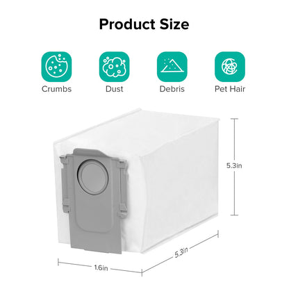 roborock 6 Packs Disposable Dust Bags for QRevo series S8MaxVUltra, S8MaxUltra, QrevoMaxV, QrevoPro, Qrevo Curv CurvX, QrevoCurvS5X,QrevoEdge,Saros10series,Qrevo Slim, QrevoEdgeS5A,QV 35A Robot Vacuum（副本）