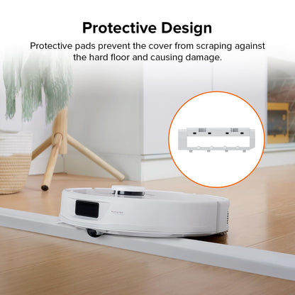 roborock Rubber Main Brush Cover Replacement Q Revo, Qrevo MaxV, Qrevo S, and Q Revo Pro QV 35ARobot Vacuum Cleaner, Roller Brush Cover Accessories Parts (White)