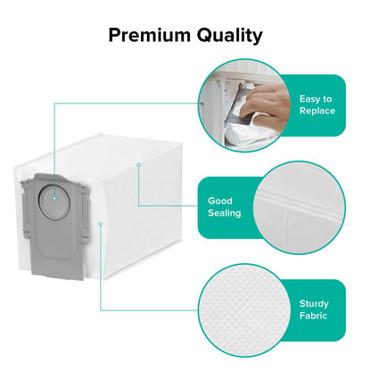 roborock 6 Packs Disposable Dust Bags for QRevo series S8MaxVUltra, S8MaxUltra, QrevoMaxV, QrevoPro, Qrevo Curv CurvX, QrevoCurvS5X,QrevoEdge,Saros10series,Qrevo Slim, QrevoEdgeS5A,QV 35A Robot Vacuum（副本）