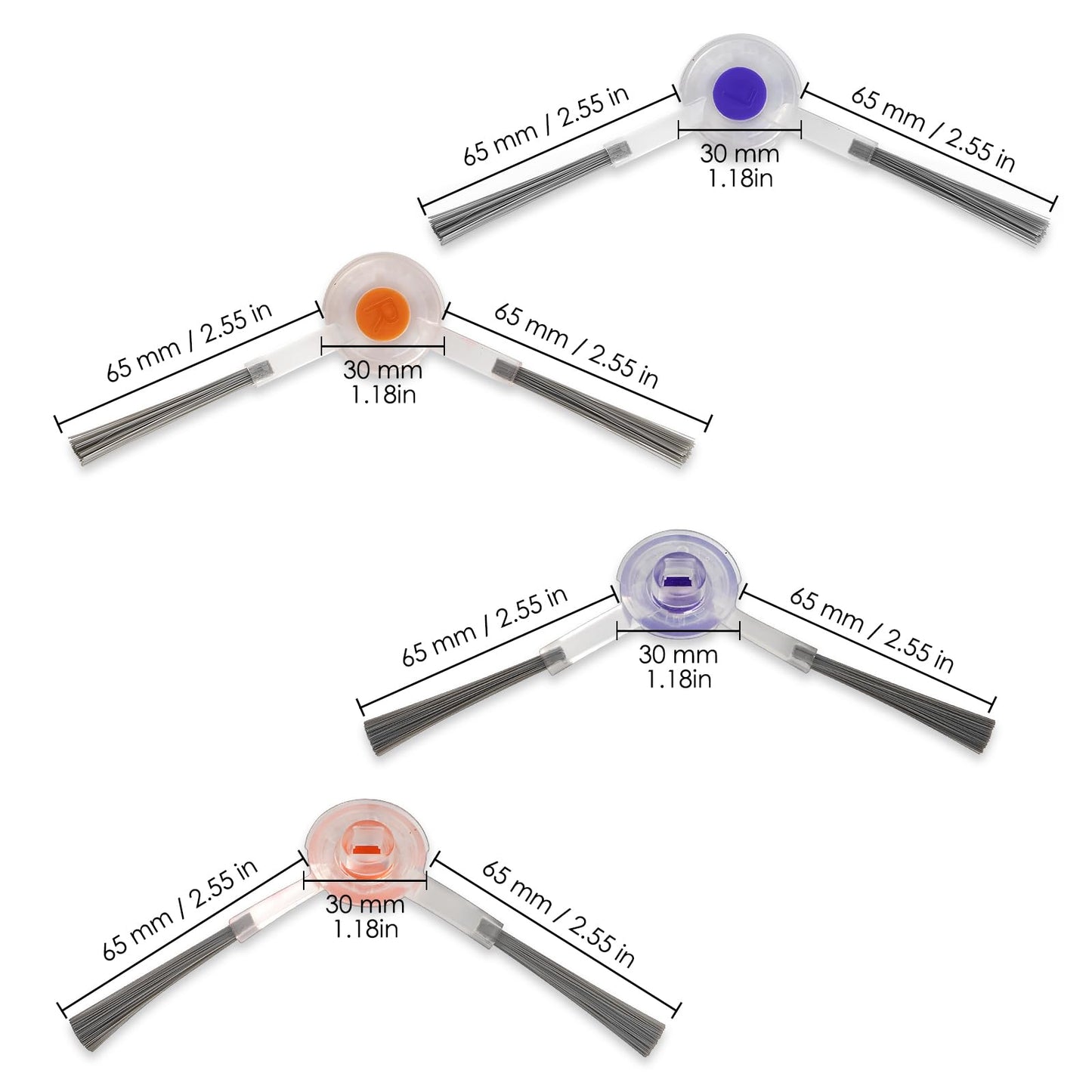 (10 Pieces) Replacement Side Brush Compatible with Narwal Freo/Freo X Ultra/Freo X Plus/Freo Z Ultra Robot Vacuum and Mop Combo, Robotic Vacuum Side Brushes