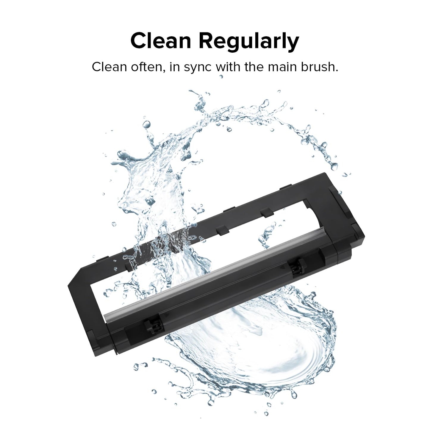 roborock Rubber Main Brush Cover Guards for S7/Q5/Q7 Robot Vacuum Roller Brush Cover Replacement Parts (Black)