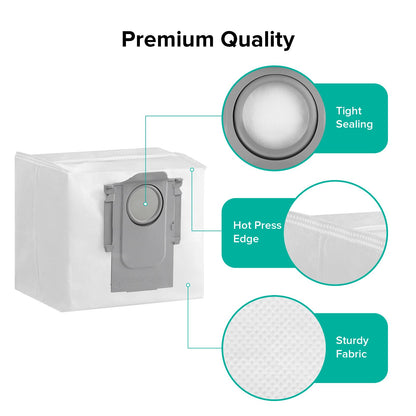 Roborock 6-Pack Disposable Dust Bags for Robot Vacuum Cleaner S8 Pro Ultra, S8+, Q7 Max+, Q8 Max+, Q5 Max+, Q5+, Q10 S5+, Q10 X5+, Q7 M5+