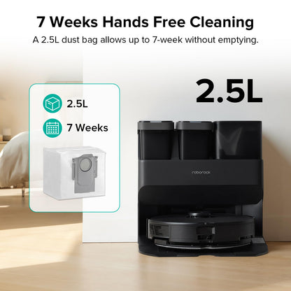 Roborock 6-Pack Disposable Dust Bags for Robot Vacuum Cleaner S8 Pro Ultra, S8+, Q7 Max+, Q8 Max+, Q5 Max+, Q5+, Q10 S5+, Q10 X5+, Q7 M5+