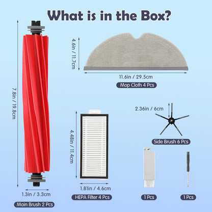 Accessories Kit Replacement Compatible with Roborock Q7 series Robot Vacuum(Not for Q7 M5)-18 Pack