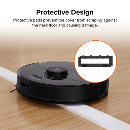 roborock Rubber Main Brush Cover Guards for S7/Q5/Q7 Robot Vacuum Roller Brush Cover Replacement Parts (Black)