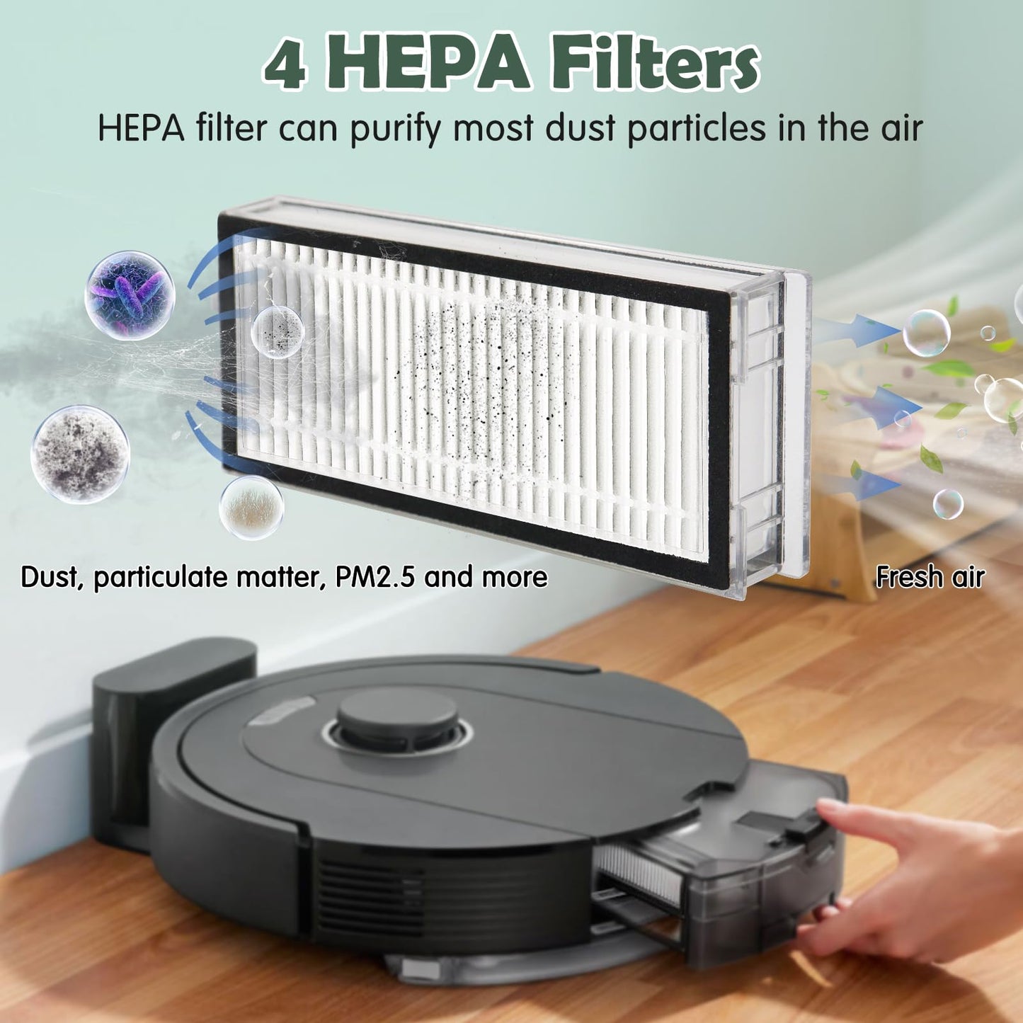 Accessories Kit Replacement Compatible with Roborock Q5 Pro / Q8 Max series Robot Vacuum（17 Pack）