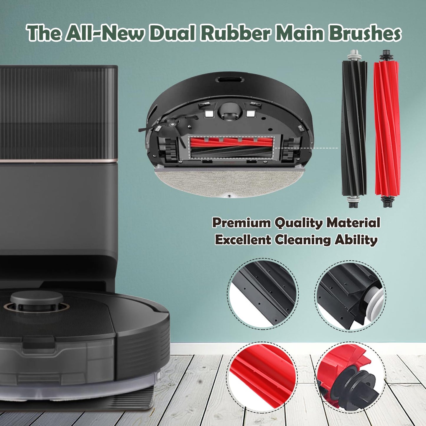 Accessories Kit Replacement Compatible with Roborock Q5 Pro / Q8 Max series Robot Vacuum（17 Pack）