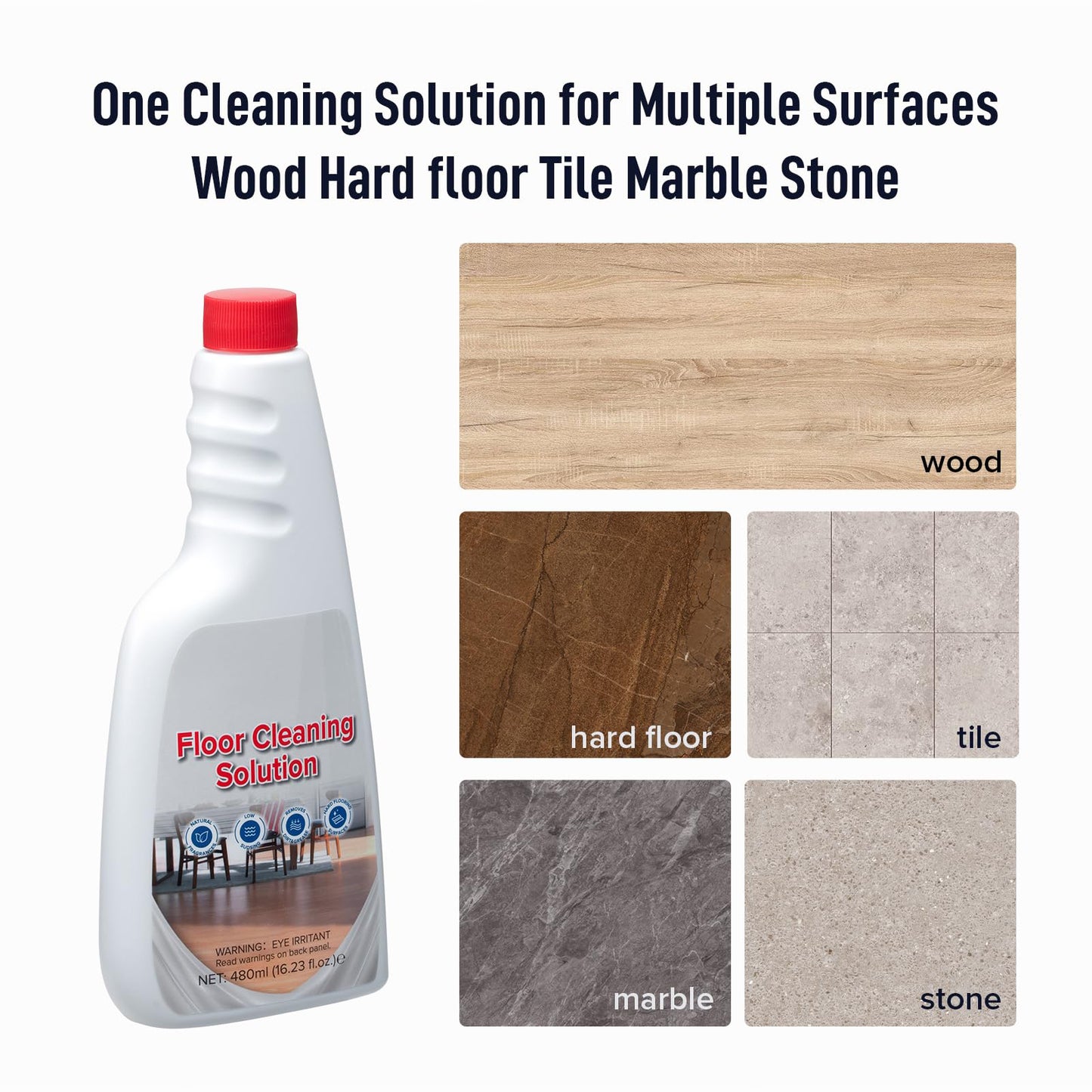 Roborock Floor Cleaning Solution, Compatible Robot Vacuums with Mopping and Wet Dry Vacuum(480ml)