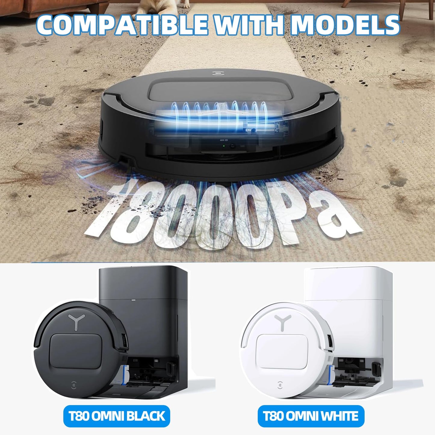 Accessories Kit for ECOVACS DEEBOT T80 Omni Robot Vacuum（21 Pack ）