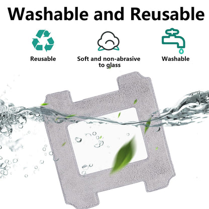 Cleaning Rag for Ecovacs Winbot W2 Omni, W1 Pro, W1 Window Vacuum Cleaner Robot, Washable and Reusable W2 Omni Mop Cloth W1 Mop Pad Accessories 9 Pcs