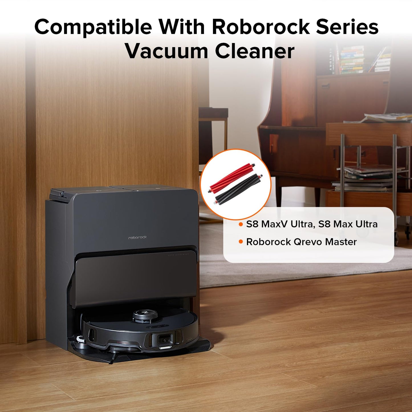 roborock Dual Main Brush Replacement for S8 MaxV Ultra, S8 Max Ultra,Roller Brush Accessories Kit（2 Pcs）