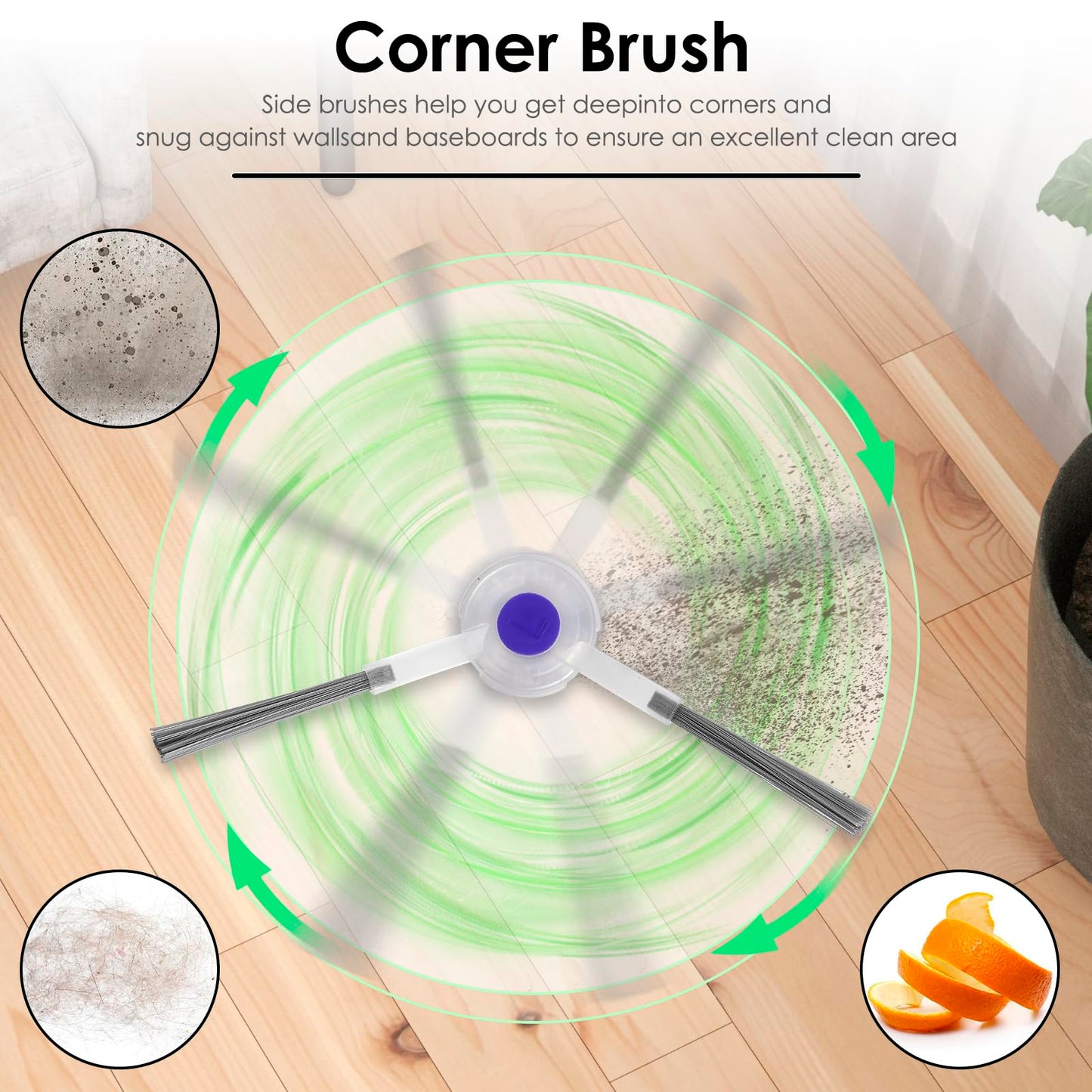 (10 Pieces) Replacement Side Brush Compatible with Narwal Freo/Freo X Ultra/Freo X Plus/Freo Z Ultra Robot Vacuum and Mop Combo, Robotic Vacuum Side Brushes