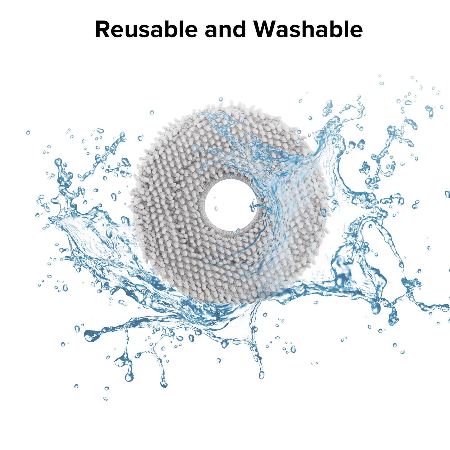 roborock 4 Pack Microfiber Mop Cloths for Q Revo, Qrevo MaxV, Qrevo S, Qrevo Pro, Qrevo Slim Qrevo S5V Robot Vacuum Cleaner, Mop Pad Replacement Accessories