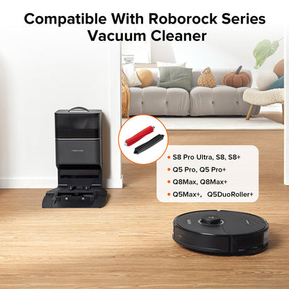 Roborock Dual Main Brush Replacement for Roborock S8 Pro Ultra, S8, S8+, Q5 Pro, Q5 Pro+, Q8Max and Q8Max+ Robot Vacuum Cleaner（2 Pcs）