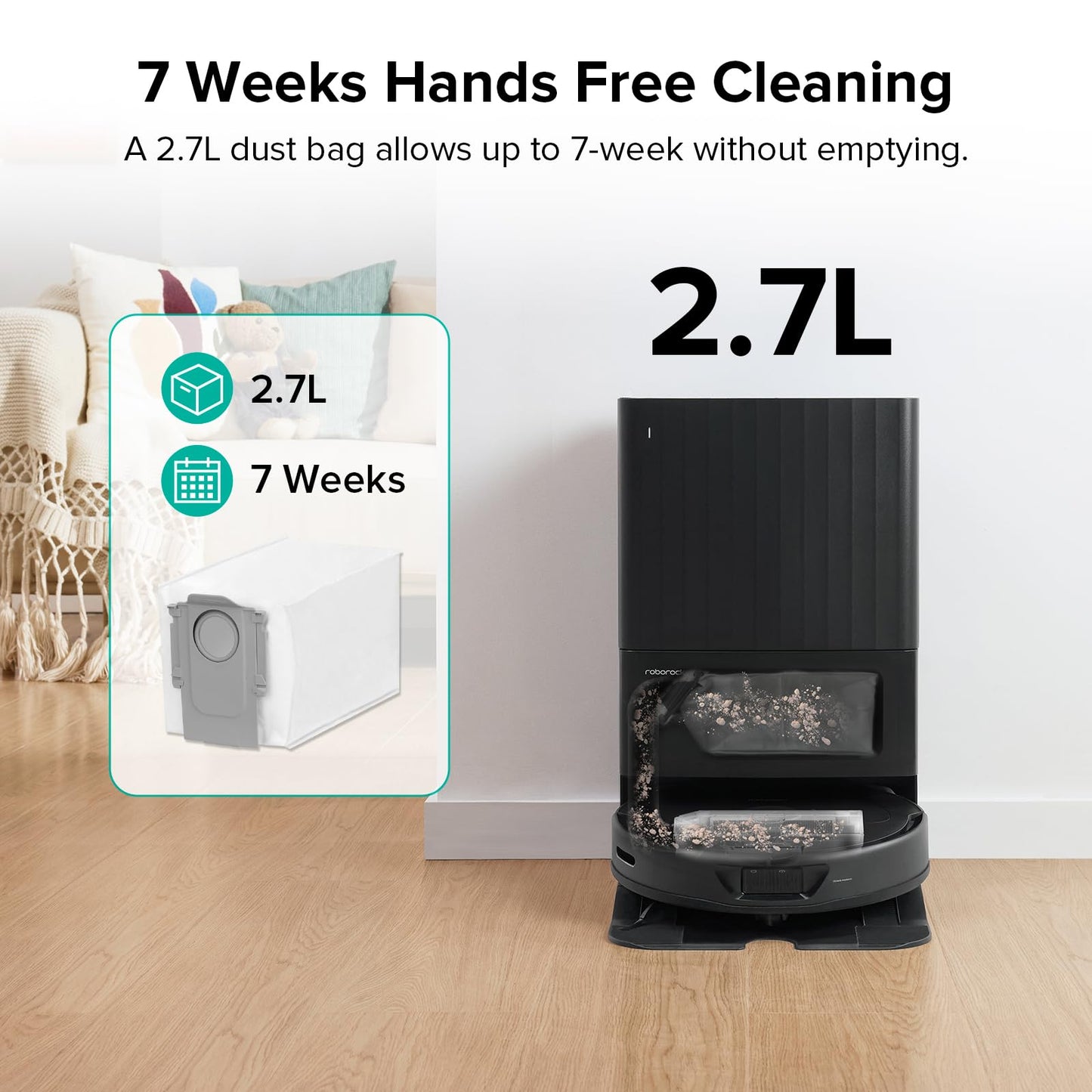 roborock 6 Packs Disposable Dust Bags for QRevo series S8MaxVUltra, S8MaxUltra, QrevoMaxV, QrevoPro, Qrevo Curv CurvX, QrevoCurvS5X,QrevoEdge,Saros10series,Qrevo Slim, QrevoEdgeS5A,QV 35A Robot Vacuum（副本）