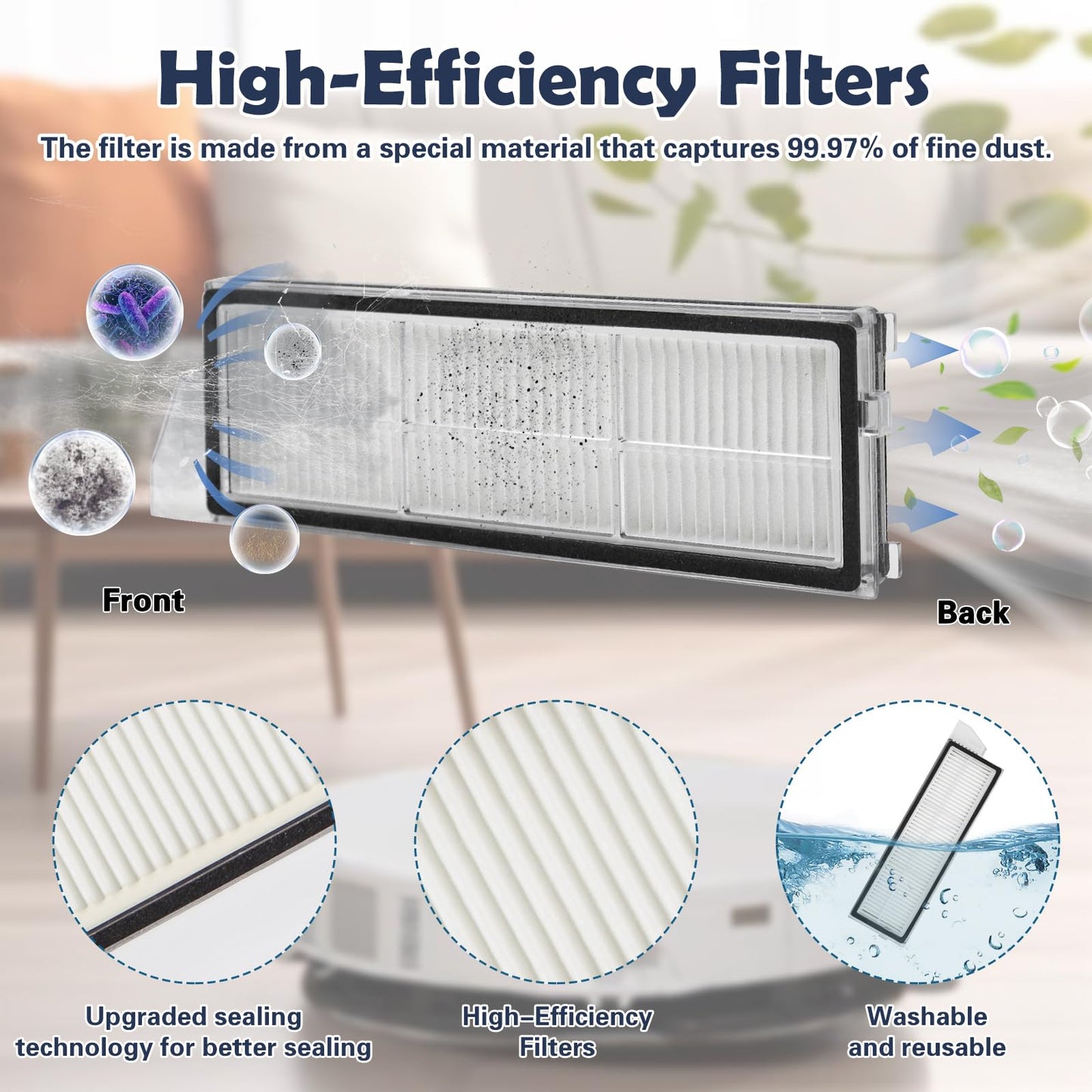 Accessories Kit Compatible with Roborock S8 Max/MaxV Ultra Robot Vacuum（24-Pack）