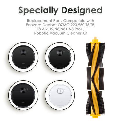 (3 Pieces) N10 Roller Brushes Main Brush Replacement Parts for Ecovacs DEEBOT OZMO N10 N10 Plus 920 950 T8 AIVI Max T9 T5 N5 N7 N8+ N8 Pro DX55 DX93 DJ65 Roller Brush