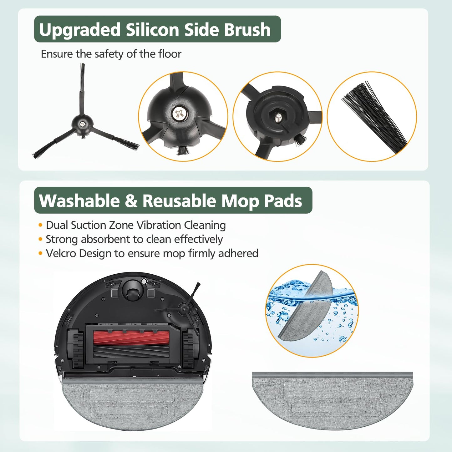 Accessories Kit Compatible with Roborock S8 Pro Ultra Robot Vacuum Cleaner（18 Pcs）