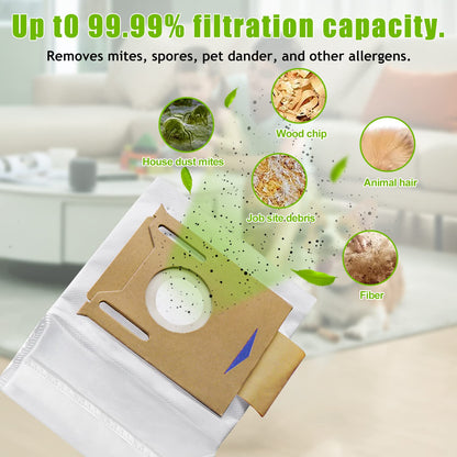 5 Pack Dust Bags For Yeedi K781+,For ECOVACS Deebot Ozmo T8, T8 Aivi, T8+ T8 AIVI+, T8MAX, N8 Pro Plus/N8 Pro, N8+ Plus, N8 Pro+, T9 AIVI T9 PRO T9 MAX DX93, DDX96, Vacuum Cleaner Parts