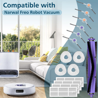 Replacement Parts Accessories Compatible with Narwal Freo Robot Vacuum（15 Pack）