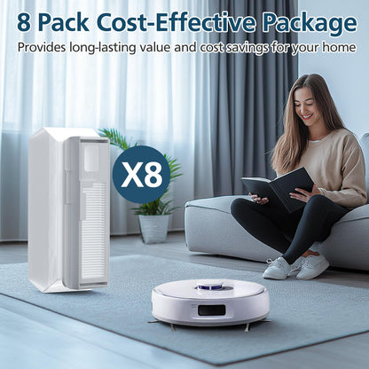 8 Pack Dust Bags for Narwal Freo X Ultra & Freo X Plus Robot Vacuum, 1L Capacity Disposable Dust Bag Replacement with Built-in Hepa Fil-ter