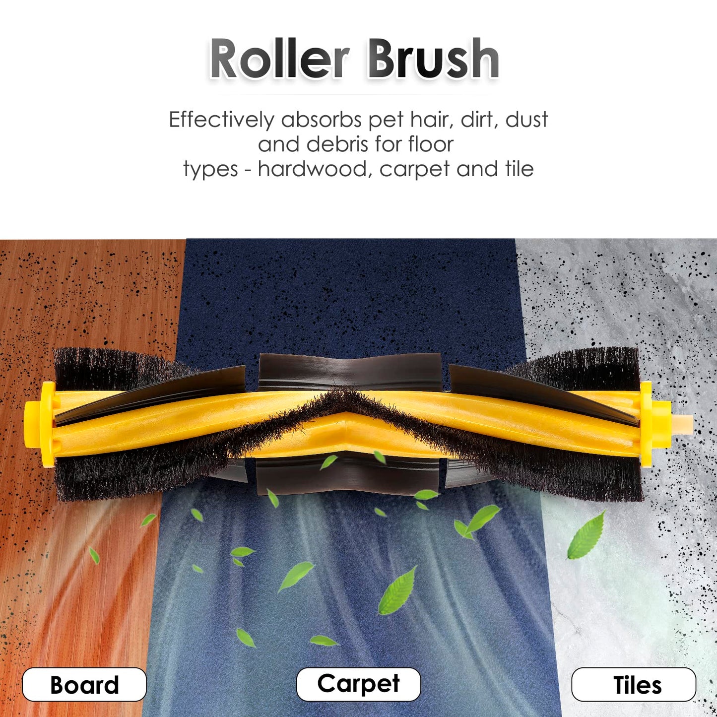 (3 Pieces) N10 Roller Brushes Main Brush Replacement Parts for Ecovacs DEEBOT OZMO N10 N10 Plus 920 950 T8 AIVI Max T9 T5 N5 N7 N8+ N8 Pro DX55 DX93 DJ65 Roller Brush