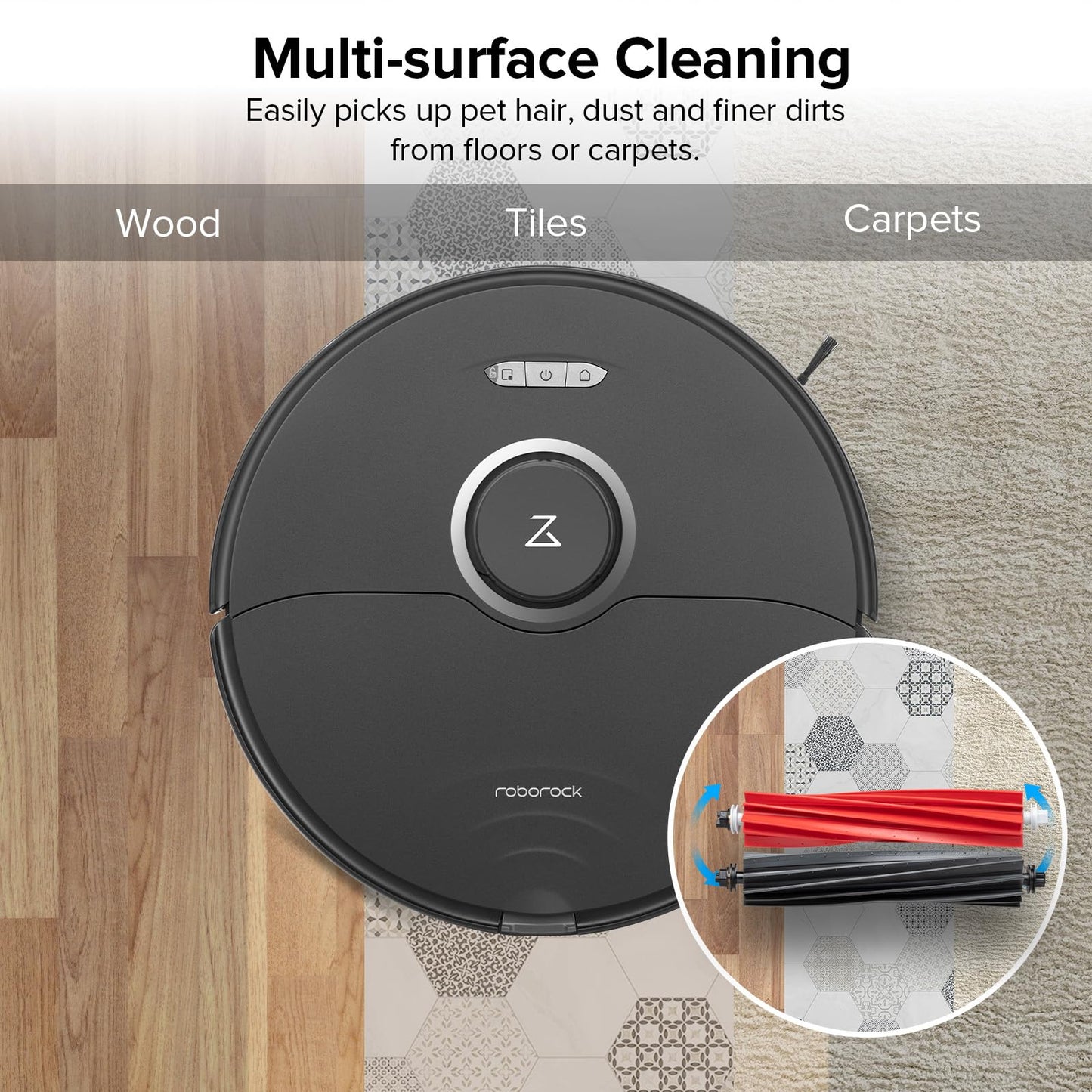 Roborock Dual Main Brush Replacement for Roborock S8 Pro Ultra, S8, S8+, Q5 Pro, Q5 Pro+, Q8Max and Q8Max+ Robot Vacuum Cleaner（2 Pcs）