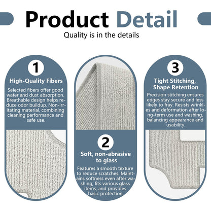 Cleaning Rag for Ecovacs Winbot W2 Omni, W1 Pro, W1 Window Vacuum Cleaner Robot, Washable and Reusable W2 Omni Mop Cloth W1 Mop Pad Accessories 9 Pcs