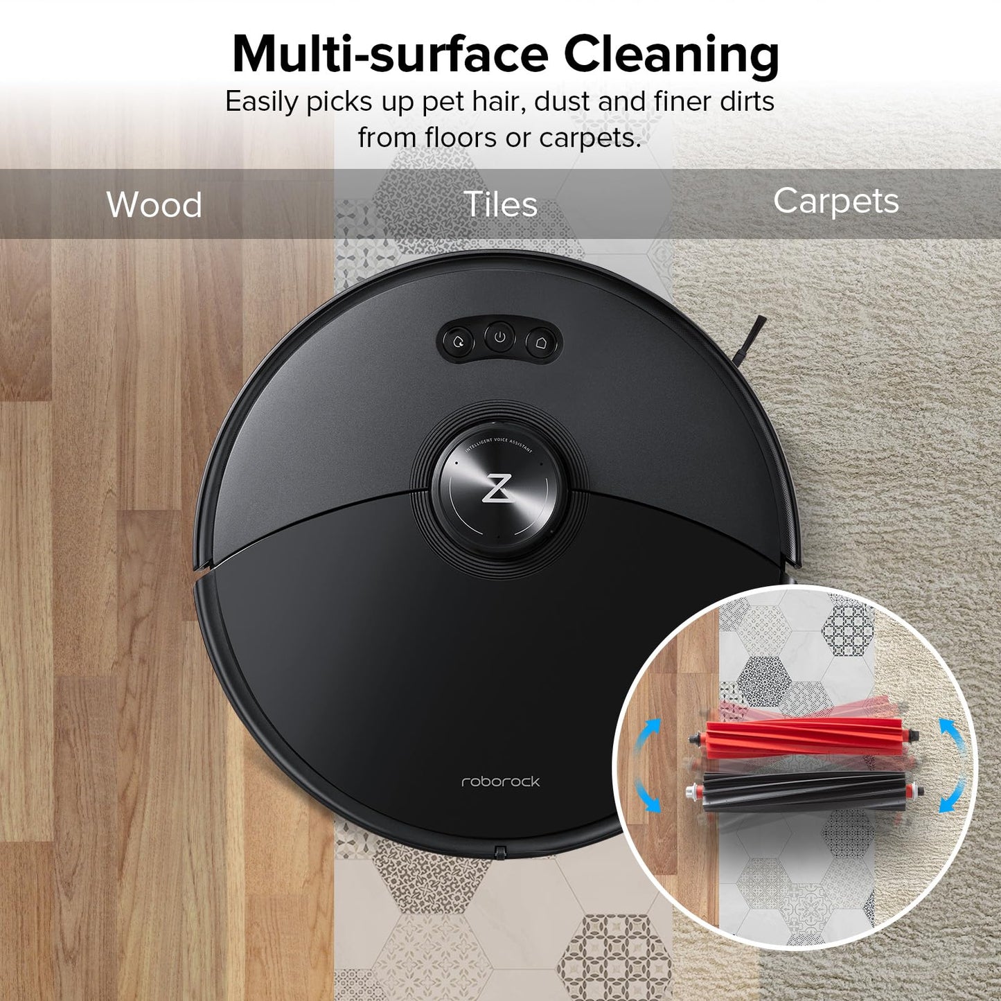 roborock Dual Main Brush Replacement for S8 MaxV Ultra, S8 Max Ultra,Roller Brush Accessories Kit（2 Pcs）