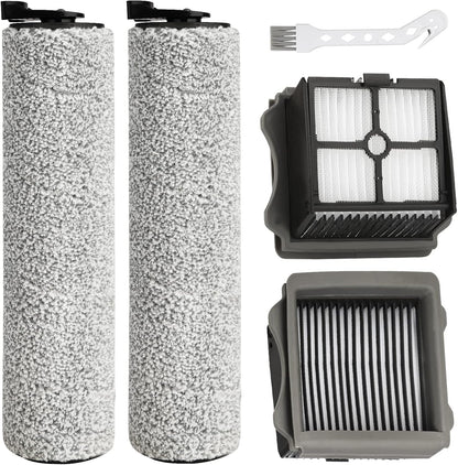 Ifloor3 Roller Brush Replacement for Tineco iFloor 3 and Floor One S3 Cordless Wet Dry Vacuum Cleaner, 2 Brush Roller, 2 HEPA Filters