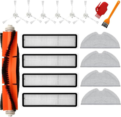 Accessories Kit for Dreame D9, D9 Max, D9 Pro, L10, L10 Pro Vacuum Cleaner Parts, Include 1 Main Brush, 6 Side Brush, 4 Filters, 4 Mop Cloth, 2 Cleaning Brush