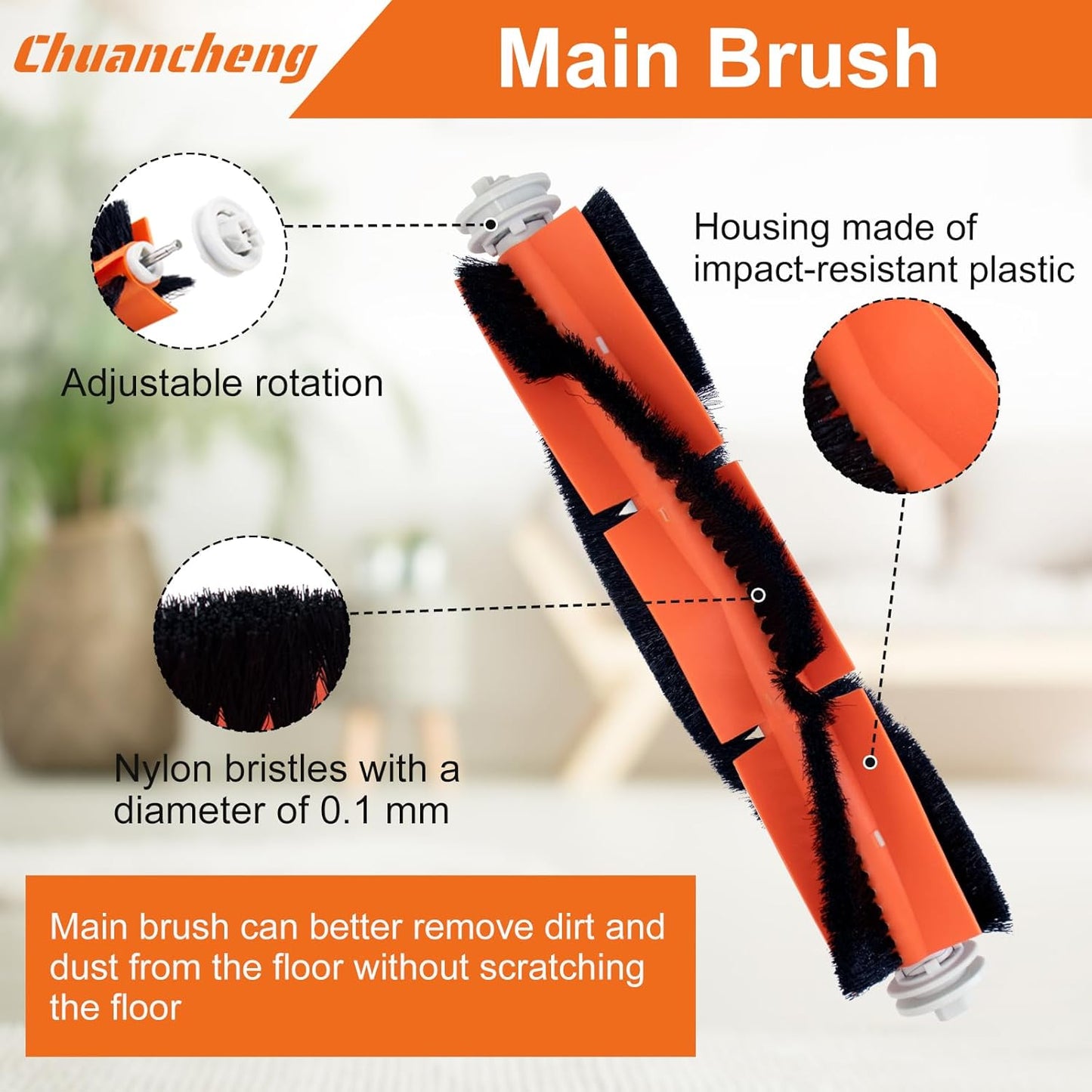 Accessories Kit for Dreame D9, D9 Max, D9 Pro, L10, L10 Pro Vacuum Cleaner Parts, Include 1 Main Brush, 6 Side Brush, 4 Filters, 4 Mop Cloth, 2 Cleaning Brush