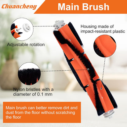 Accessories Kit for Dreame D9, D9 Max, D9 Pro, L10, L10 Pro Vacuum Cleaner Parts, Include 1 Main Brush, 6 Side Brush, 4 Filters, 4 Mop Cloth, 2 Cleaning Brush