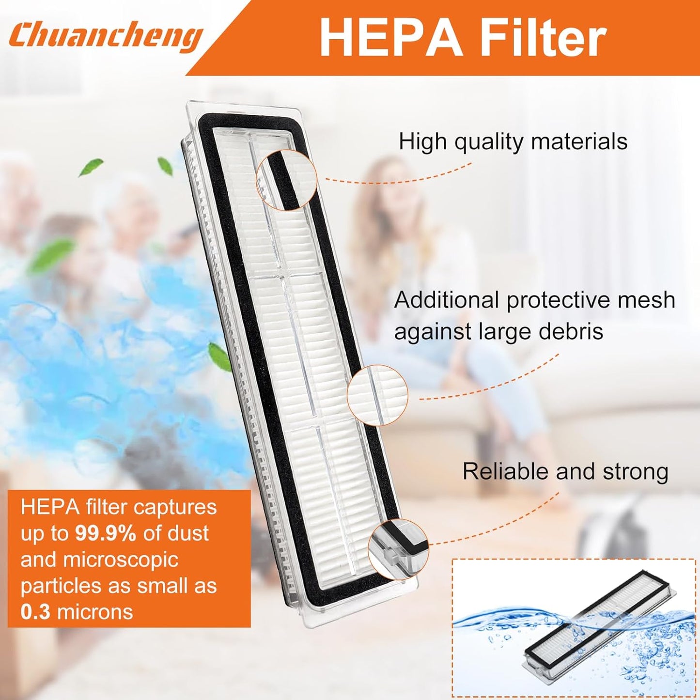 Accessories Kit for Dreame D9, D9 Max, D9 Pro, L10, L10 Pro Vacuum Cleaner Parts, Include 1 Main Brush, 6 Side Brush, 4 Filters, 4 Mop Cloth, 2 Cleaning Brush