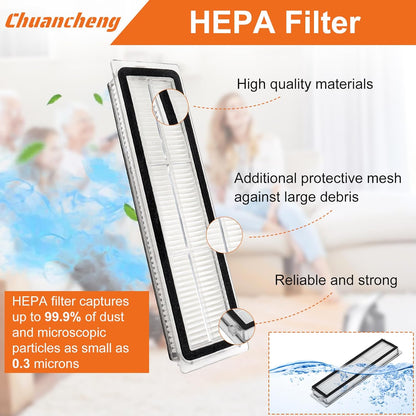 Accessories Kit for Dreame D9, D9 Max, D9 Pro, L10, L10 Pro Vacuum Cleaner Parts, Include 1 Main Brush, 6 Side Brush, 4 Filters, 4 Mop Cloth, 2 Cleaning Brush