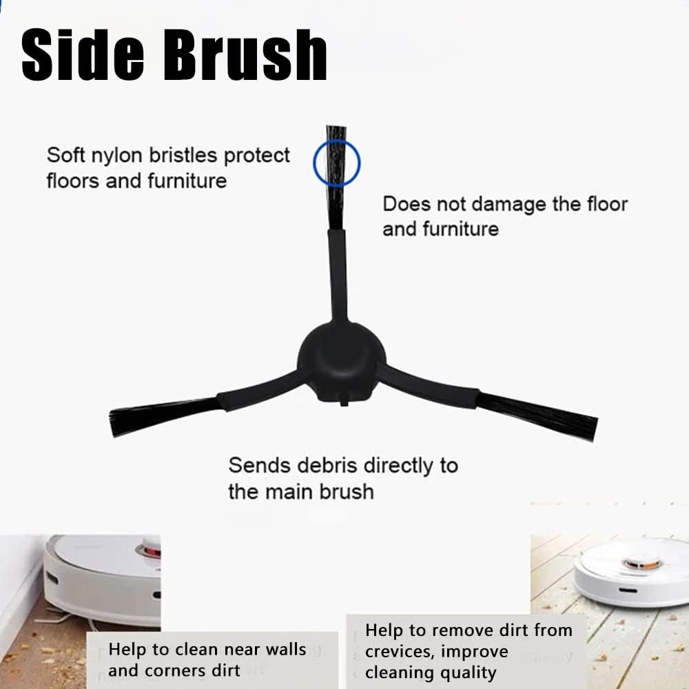 19Pcs Accessories for Dreame Bot Z10 Pro L10 Plus Vacuum Cleaner, 2 Main Brush, 4 Side Brush, 4 HEPA Filter, 3 Dust Bag, 4 Mop Cloth, 2 Tools