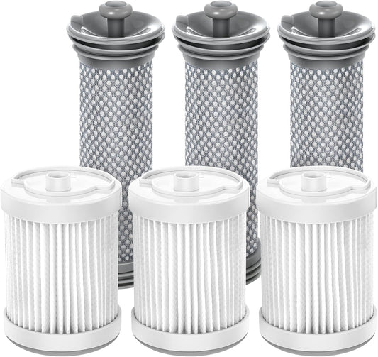 Replacement Filter kit Compatible with Tineco A10/A11 Hero, PURE ONE S11, A11 PET, A10/A11 Master, PWRHERO11 Snap Cordless Vacuum Cleaner, 3 Pack Pre Filters & 3 HEPA Filter