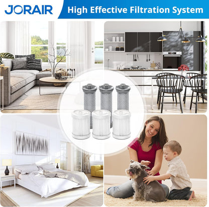 Replacement Filter kit Compatible with Tineco A10/A11 Hero, PURE ONE S11, A11 PET, A10/A11 Master, PWRHERO11 Snap Cordless Vacuum Cleaner, 3 Pack Pre Filters & 3 HEPA Filter