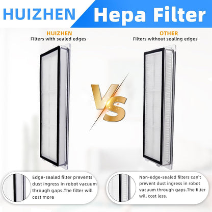 Replacement Parts Kit For Dreametech D10 Plus Robot Vacuum Cleaner RLS3D Accessories, 2 Main Roller Brush, 4 Side Brush, 4 Hepa Filter, 4 Mop Pad, 4 Dust Bags (18Pcs)