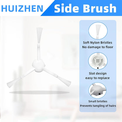 Replacement Parts Kit For Dreametech D10 Plus Robot Vacuum Cleaner RLS3D Accessories, 2 Main Roller Brush, 4 Side Brush, 4 Hepa Filter, 4 Mop Pad, 4 Dust Bags (18Pcs)